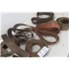 Image 5 : Assorted Vintage Flat Belts & Two Cast Iron Pulleys