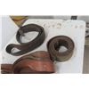 Image 6 : Assorted Vintage Flat Belts & Two Cast Iron Pulleys