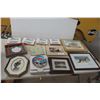 Image 1 : Framed Print Collector Plate & Needlepoint Piece