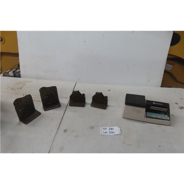 Two Sets Bookends & Pitney Bowes Scale