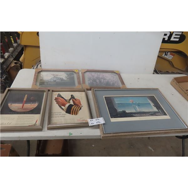 Picture & Slogan + Framed Vintage Advertising From Magazine