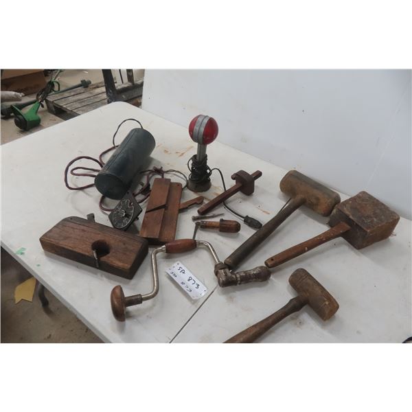 Wood Planer, Wood Hammer, Road Flare, Drill