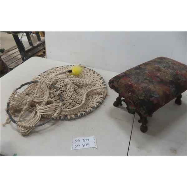 Stool Cast Box & Hanging Macramé Planter