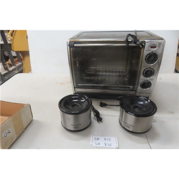 Hamilton Beach Convection Oven & Two Small Crock Pots