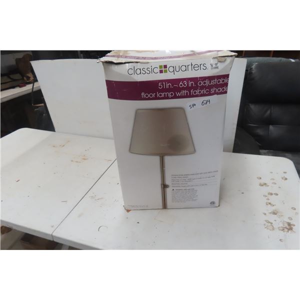 New in Box 51" to 63" Floor Lamp with Shade