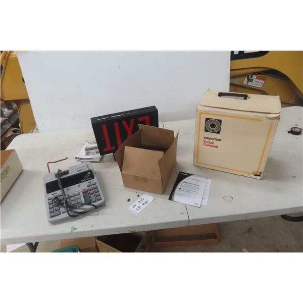 Adding Machine, Exit Light, Kodak Carousel Projector, Actiontec Wireless Quick Start
