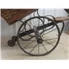 Image 10 : Antique Victorian Child-Sized Baby Carriage Rickshaw Pull Cart, Wood & Iron, Approx. 25" x 26" x