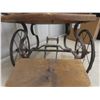 Image 5 : Antique Victorian Child-Sized Baby Carriage Rickshaw Pull Cart, Wood & Iron, Approx. 25" x 26" x