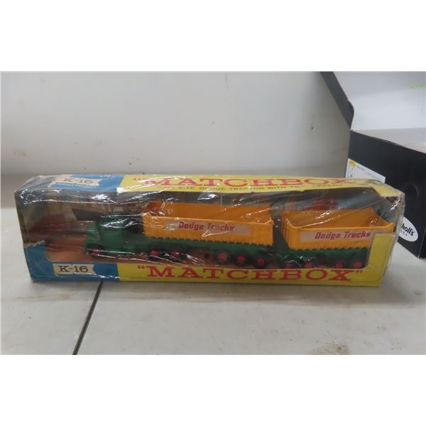 Matchbox K-16 King Size Dodge Truck with Twin Tippers in Box 10" Long