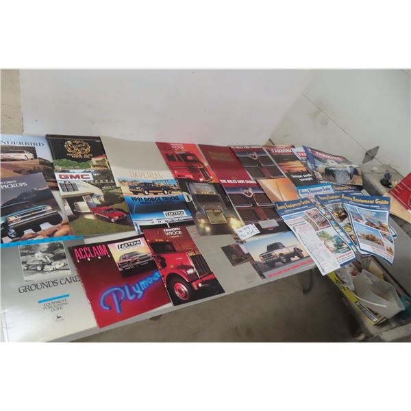 Auto & Truck Brochures, Some Farming & Construction Magazines/Guides
