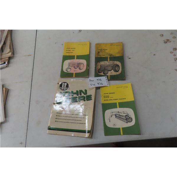 Four John Deere Manuals Tractor Model R, MT