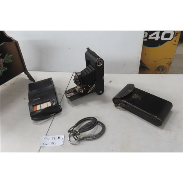 Kodak Folding Camera w/Case, Cassette Player