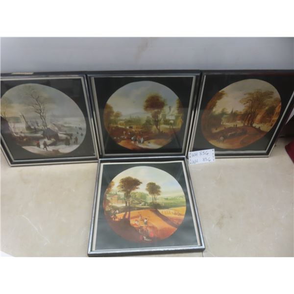 Set of Four 13" x 13" 'The Four Seasons' Prints by Jodocus De Momper