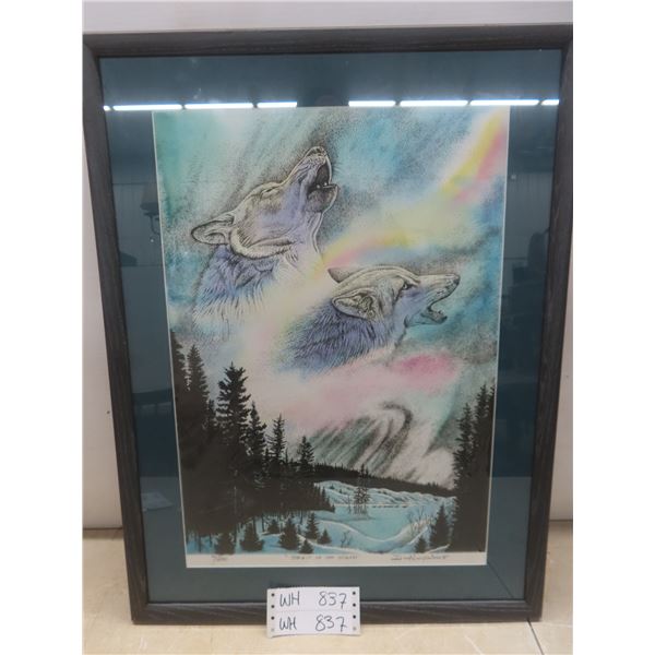 19" x 25" 'Spirit of the Wolves' Print #7/250 Signed by Don Ningewance