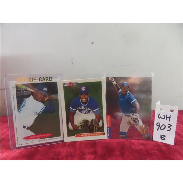 Three Carlos Delgado Rookie Cards
