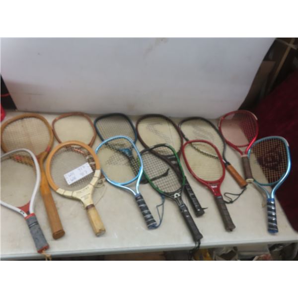 Twelve Tennis and Sports Rackets – Some Vintage