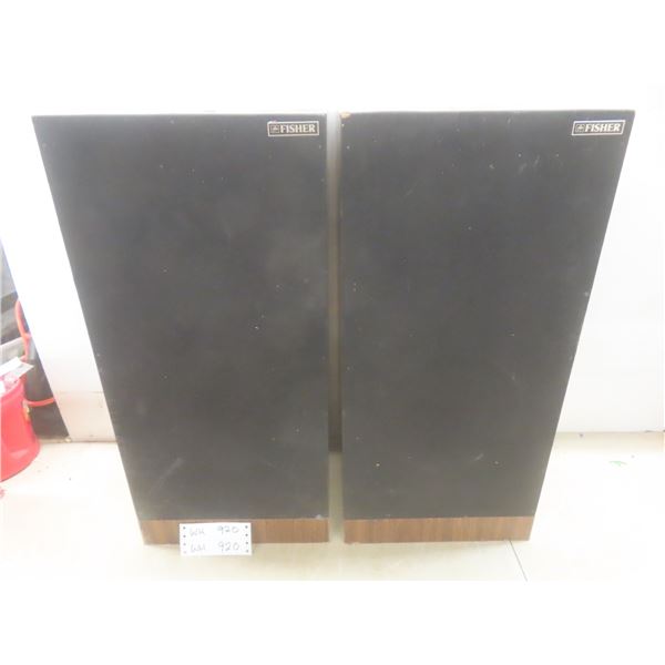 Two Vintage Fisher Model 25A Speakers