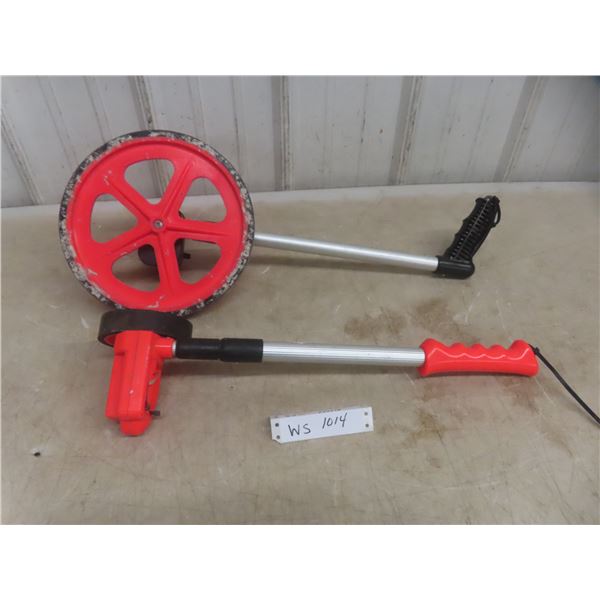 Two Walking Tape Measuring Wheels