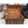 Image 4 : Antique Camelback Steamer Trunk with Decorative Metal Work 22" x 30" x 18"