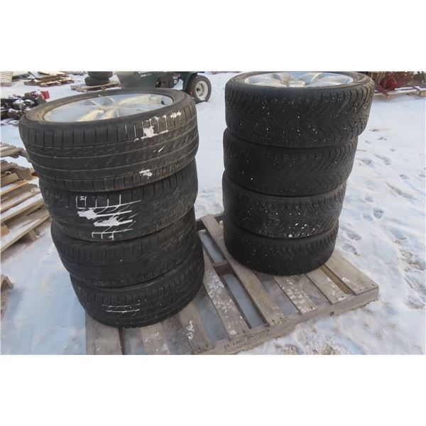 2 Sets of Tires & Rims 235/50R18 Summer/Winter Mix (8 Tires)