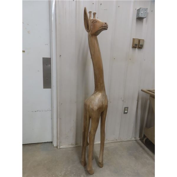 Carved Giraffe, 67" Tall