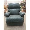 Image 11 : Lay-z-Boy Green Leather-Style Reclining Chair, Some Seat Damage