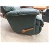 Image 2 : Lay-z-Boy Green Leather-Style Reclining Chair, Some Seat Damage