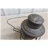 Image 2 : Metal Railroad Lantern with Red Glass Globe