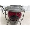 Image 3 : Metal Railroad Lantern with Red Glass Globe