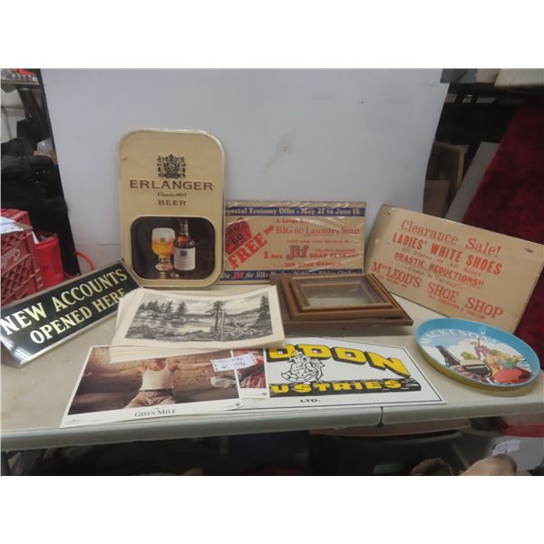 Vintage Paper Advertising for Jif and MacLeods Shoe Shop, 11" x 21"; Scenic Placemat; Erlanger