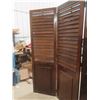 Image 2 : Wood Room Divider With Shutters, 72" Tall, Three Panels, 22" Wide; Some Slats Need Re-Securing