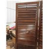 Image 3 : Wood Room Divider With Shutters, 72" Tall, Three Panels, 22" Wide; Some Slats Need Re-Securing