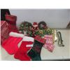 Image 1 : Bobble Heads, Christmas Wreath, Candle Holders, Stockings, and Wreath Hangers