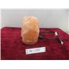 Image 1 : Hand-Carved Natural Pink Himalayan Salt-Glazed Lamp, Natural Air Purifier, 7" High, Working Order