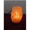 Image 2 : Hand-Carved Natural Pink Himalayan Salt-Glazed Lamp, Natural Air Purifier, 7" High, Working Order