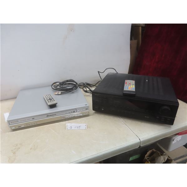 Denon DRA-395 Stereo Receiver and Panasonic DVD-F87 DVD/CD Player, Both With Remotes