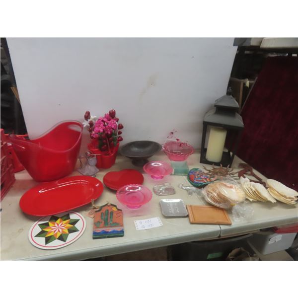 Candle Lantern, Wall Art, Clam Shells, Leather Wallet, and More