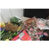 Image 6 : Artificial Flowers, Holiday Decorations, and Storage Bin