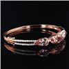 Image 2 : 9.99 ctw Morganite and 1.32 ctw Diamond 14K Rose Gold Bangle