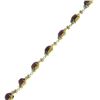 Image 6 : Vintage Gold 6.75" Cabochon Ruby & Turquoise Textured Leaf Link Bracelet