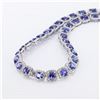 Image 2 : 79.71 ctw Tanzanite and 19.78 ctw Diamond Platinum Necklace