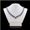 Image 3 : 79.71 ctw Tanzanite and 19.78 ctw Diamond Platinum Necklace