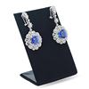 Image 3 : 11.75 ctw Tanzanite and 3.98 ctw Diamond 14K White Gold Dangle Earrings