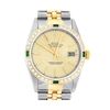 Rolex Mens 14K Yellow Gold And Stainless Steel Champagne Index Dial Diamond And
