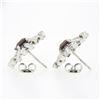 Image 5 : Vintage Platinum 4.02 ctw Rhodolite Garnet & Diamond Snowflake Post Stud Earring