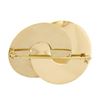Image 3 : Retro Vintage Krementz 14k Gold Grooved Interlocking Round Disc Pearl Pin Brooch