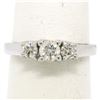 Image 4 : Classic 14k White Gold 0.45 ctw Three Stone F VS2 Round Diamond Engagement Ring