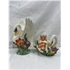 Image 1 : Fitz & Floyd Hand Painted Swan Candleholders