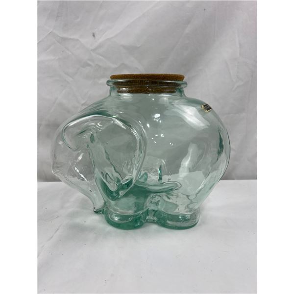 Glass Elephant Jar