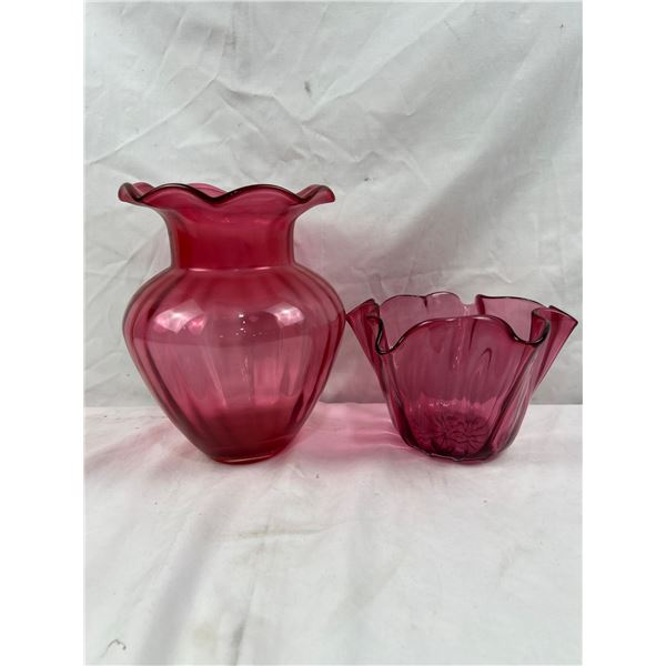 Pink Blown Glass Pieces